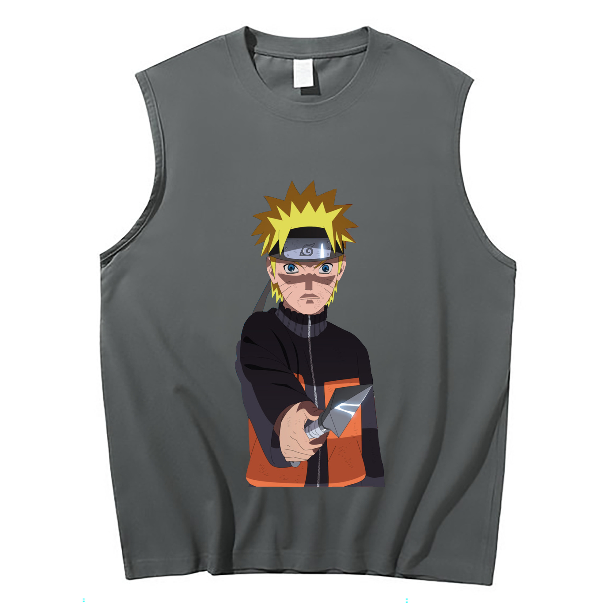 （画像用） NARUTO -ナルト- うずまき ナルト Uzumaki Naruto コットン100％タンクトップ（フロントプリント）